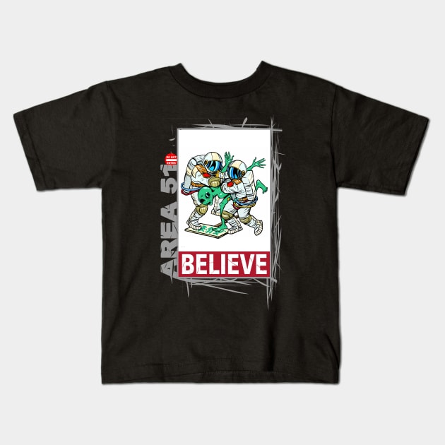 Area 51, I Believe! Alien Collection #006c Kids T-Shirt by jonathanptk